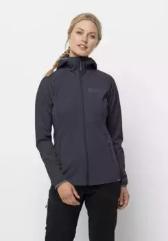 Куртка из софтшелла Jack Wolfskin "GO HIKE SOFTSHELL W", с капюшоном, цвет Graphite