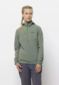 Куртка из софтшелла Jack Wolfskin "PRELIGHT OVERHEAD W", с капюшоном, зеленый