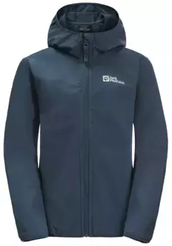 Куртка из софтшелла Jack Wolfskin "SOLYD JACKET K", с капюшоном, цвет Dark-Sea