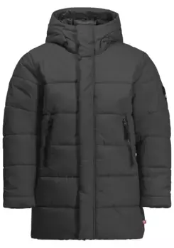 Куртка из софтшелла Jack Wolfskin "TEEN INS LONG JACKET Y", с капюшоном, черный