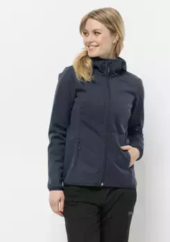 Куртка из софтшелла Jack Wolfskin "WINDHAIN HOODY W", с капюшоном, синий