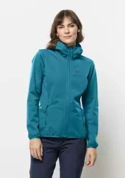 Куртка из софтшелла Jack Wolfskin "WINDHAIN HOODY W", с капюшоном, синий