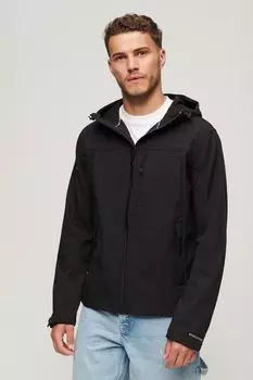 Куртка из софтшелла с капюшоном и флисовой подкладкой Superdry, черный