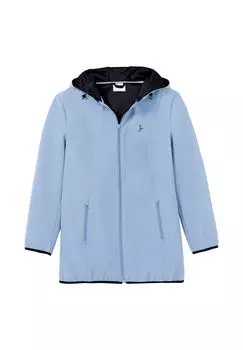 Куртка из софтшелла с капюшоном и контрастными деталями sheego, цвет Mittelblau