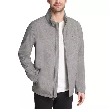 Куртка из софтшелла с воротником-стойкой Big & Tall Tommy Hilfiger, цвет Heather Gray