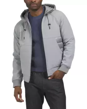 Куртка из софтшелла смешанного цвета с капюшоном Kenneth Cole, цвет Nickel