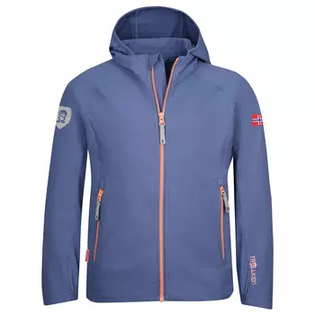 Куртка из софтшелла Trollkids Girl's Kvalvika, цвет Lotus Blue/Dahlia