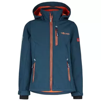 Куртка из софтшелла Trollkids Kid's Balestrand, цвет Dark Navy/Glow Orange