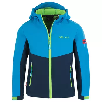 Куртка из софтшелла Trollkids Kid's Kristiansand, цвет Navy/Medium Blue/Green