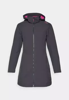 Куртка из софтшелла WOMAN ZIP HOOD CMP, антрацит