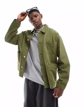 Куртка из стираного твила цвета хаки от ASOS DESIGN
