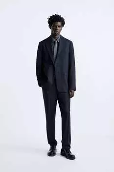 Куртка из текстурированного костюма Zara, темно-синий