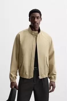 Куртка из твила с текстурой ZARA, кэмел