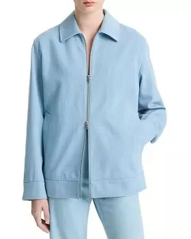 Куртка из твила с застежкой-молнией спереди Vince, синий