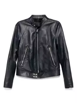 Куртка из зернистой кожи TOM FORD, синий