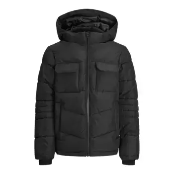 Куртка Jack & Jones для подростков «JJBUILD PUFFER JNR», с капюшоном Jack & Jones Junior, черный