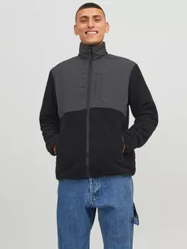 Куртка Jack & Jones Fleece bergangs Jacke Stehkragen Regular Fit JJEMARVIN, черный