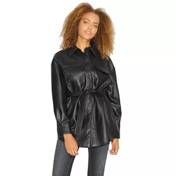Куртка Jack & Jones Luna Overshirt Leather JJXX, черный