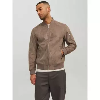 Куртка Jack & Jones Rocky Faux Suede Bomber, бежевый