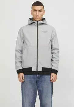 Куртка Jack & Jones СЕТКА КАПЮШОНА, цвет light grey melange