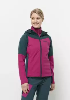 Куртка Jack Wolfskin "BRISSTAL HOODY W", с капюшоном, цвет New-Magenta