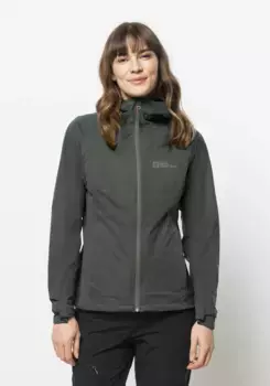 Куртка Jack Wolfskin для активного отдыха "HIGHEST PEAK JACKET W", с капюшоном, зеленый