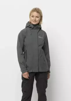 Куртка Jack Wolfskin для активного отдыха "KAMMWEG 2L JKT W", с капюшоном, зеленый