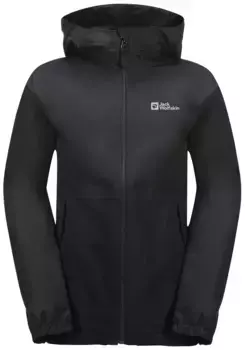Куртка Jack Wolfskin для активного отдыха "STORMY POINT JACKET K", с капюшоном, черный