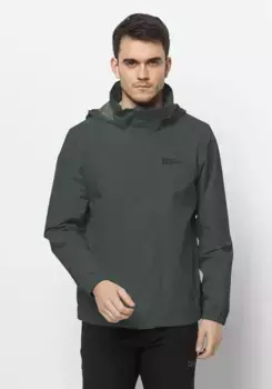 Куртка Jack Wolfskin для активного отдыха "STORMY POINT 2L JKT M", с капюшоном, цвет Black-Olive