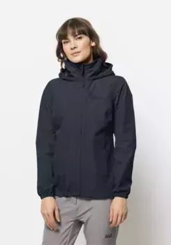 Куртка Jack Wolfskin для активного отдыха "STORMY POINT 2L JKT W", с капюшоном, синий