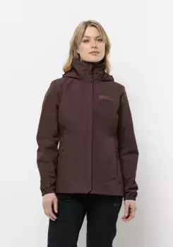 Куртка Jack Wolfskin для активного отдыха "STORMY POINT 2L JKT W", с капюшоном, бордовый