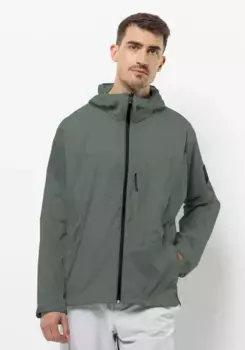 Куртка Jack Wolfskin для отдыха "WANDERJAHR JKT M", с капюшоном, зеленый