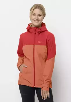 Куртка Jack Wolfskin для отдыха "WEILTAL 2L JKT W", с капюшоном, цвет Guave