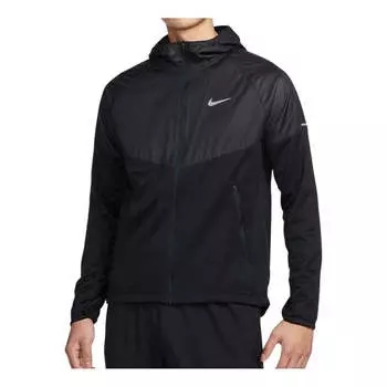 Куртка jacket 'white swoosh' Nike, черный