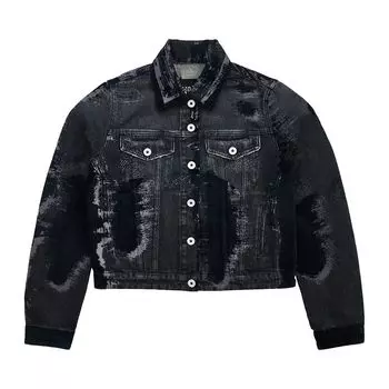 Куртка Jean Paul Gaultier Flocked Denim Jacket 'Black', черный