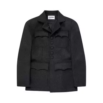 Куртка Jean Paul Gaultier Perforated Cyber Single Breasted Jacket Dark Grey, серый