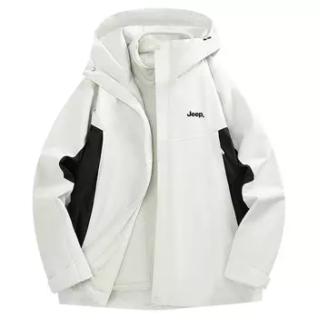 Куртка JEEP мужская, цвет Ivory White/Black