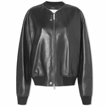 Куртка Jil Sander Leather Bomber, черный