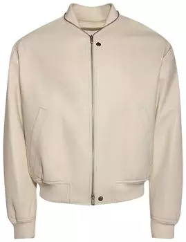 Куртка Jil Sander Leather Bomber Jacket 'Porcelain', белый