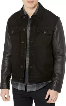 Куртка John Varvatos Rex Trucker - Modern Trucker Jacket, Shank Closure L1448Y4, черный