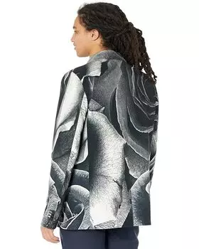 Куртка Just Cavalli Roses Print Tailored Jacket, черный