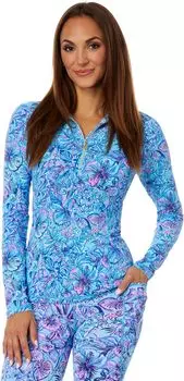 Куртка Justine Half Zip Upf 50+ Lilly Pulitzer, цвет Breakwater Blue Shells and Bells