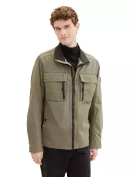 Куртка карго TOM TAILOR, без капюшона, зеленый