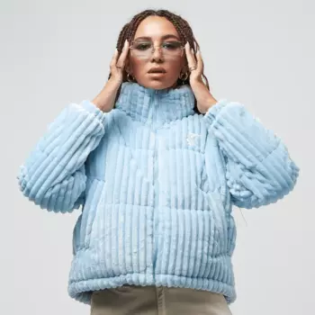 Куртка Karl Kani OG Fuzzy Corduroy Short Puffer Jacket, синий/серебристый