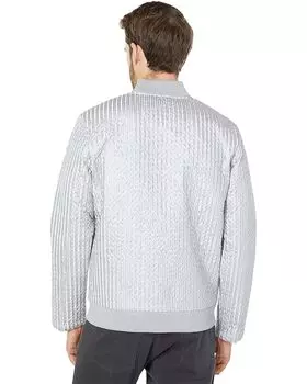 Куртка Karl Lagerfeld Paris Shiny Quilted Bomber Jacket, серебряный