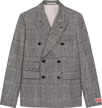 Куртка Kenzo Wavy Check Double Breasted Jacket 'Dark Grey', серый