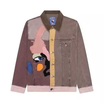 Куртка KidSuper Patchwork Face Colorblocked Twill Jacket 'Brown/Multicolor', коричневый