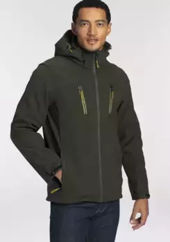 Куртка Killtec Softshell с капюшоном, большие размеры, оливковый