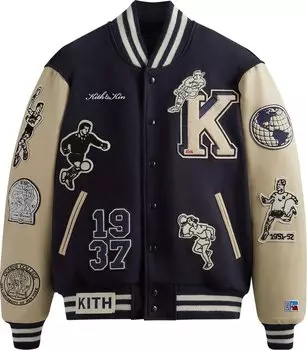 Куртка Kith &amp; Russell Athletic For CUNY Queens College Golden Bear Jacket 'Nocturnal', синий