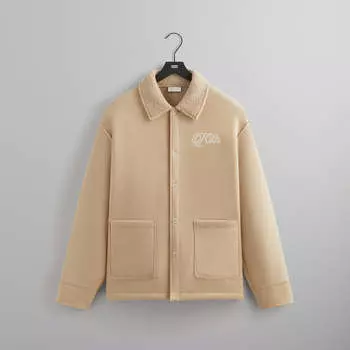 Куртка Kith Faux Shearling Long Sleeve Boxy Collared Overshirt, цвет Stolid